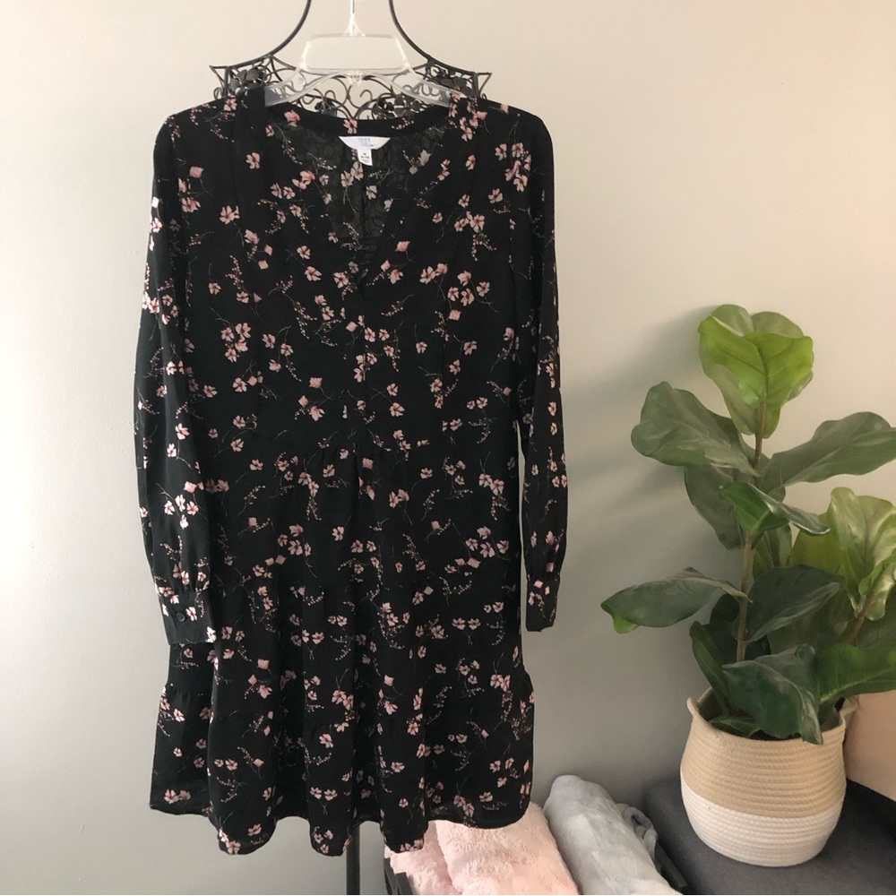 Time And Tru Black Floral Dress -M